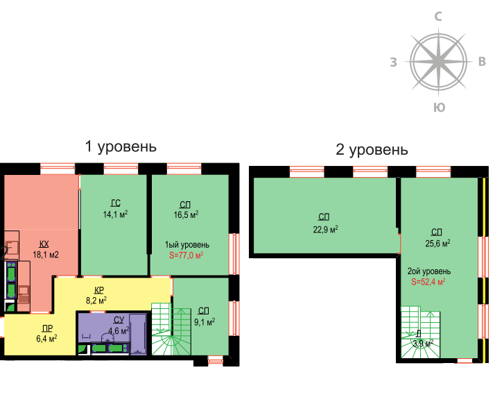 43 этаж 5-комнатн. 133.1 кв.м.
