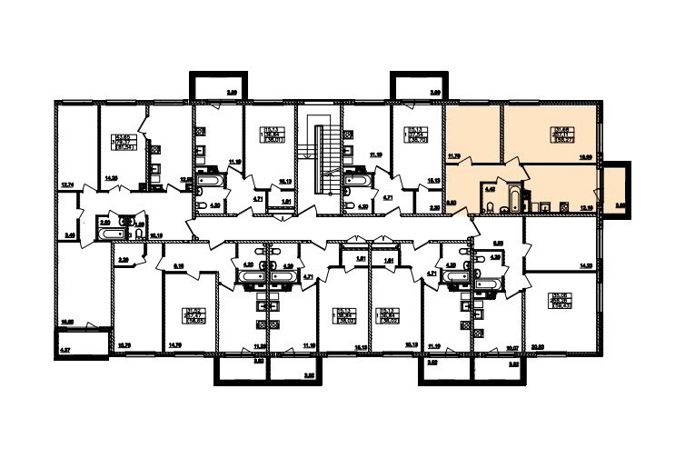 2 этаж 2-комнатн. 57.11 кв.м.