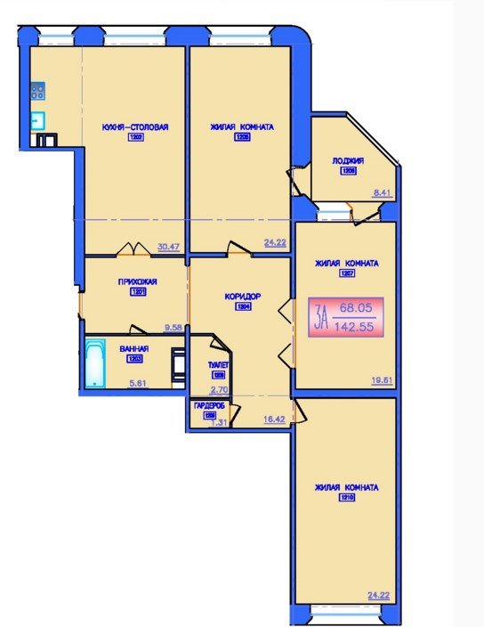 1 этаж 3-комнатн. 142.55 кв.м.
