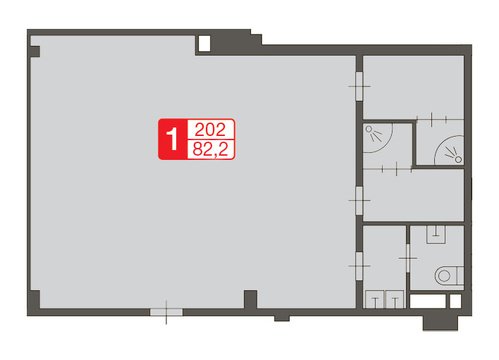 2 этаж 1-комнатн. 82.2 кв.м.