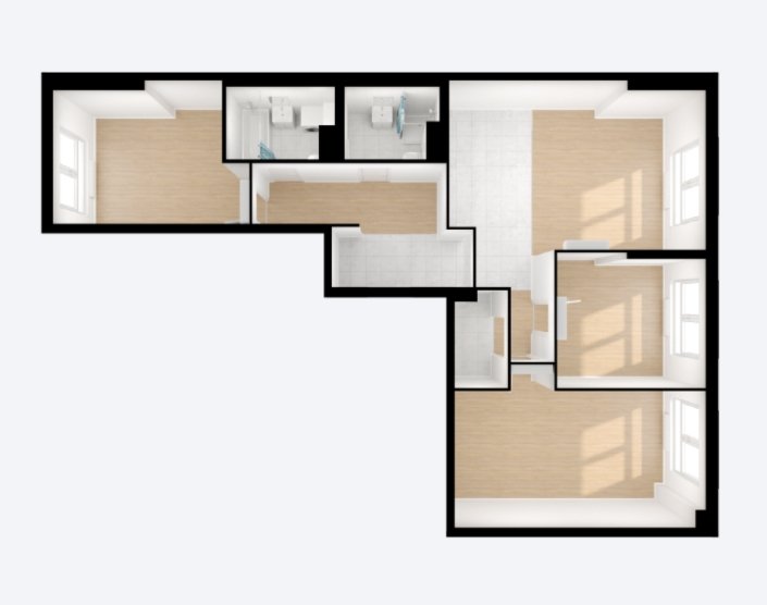 2 этаж 3-комнатн. 88.1 кв.м.