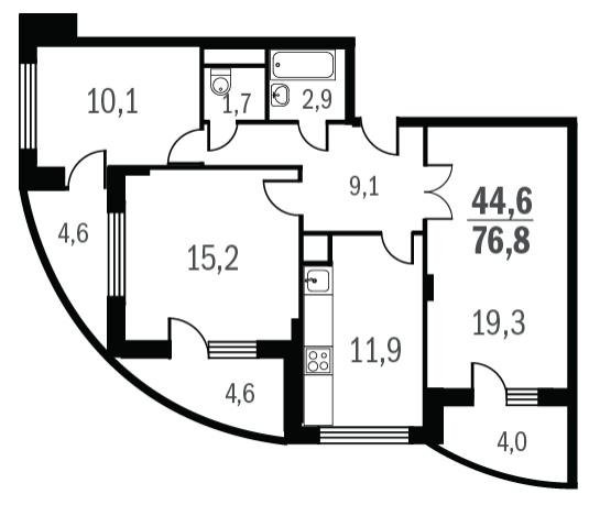 1 ���� 3-�������. 76.8 ��.�.