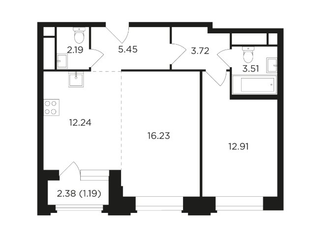13 ���� 2-�������. 57.42 ��.�.