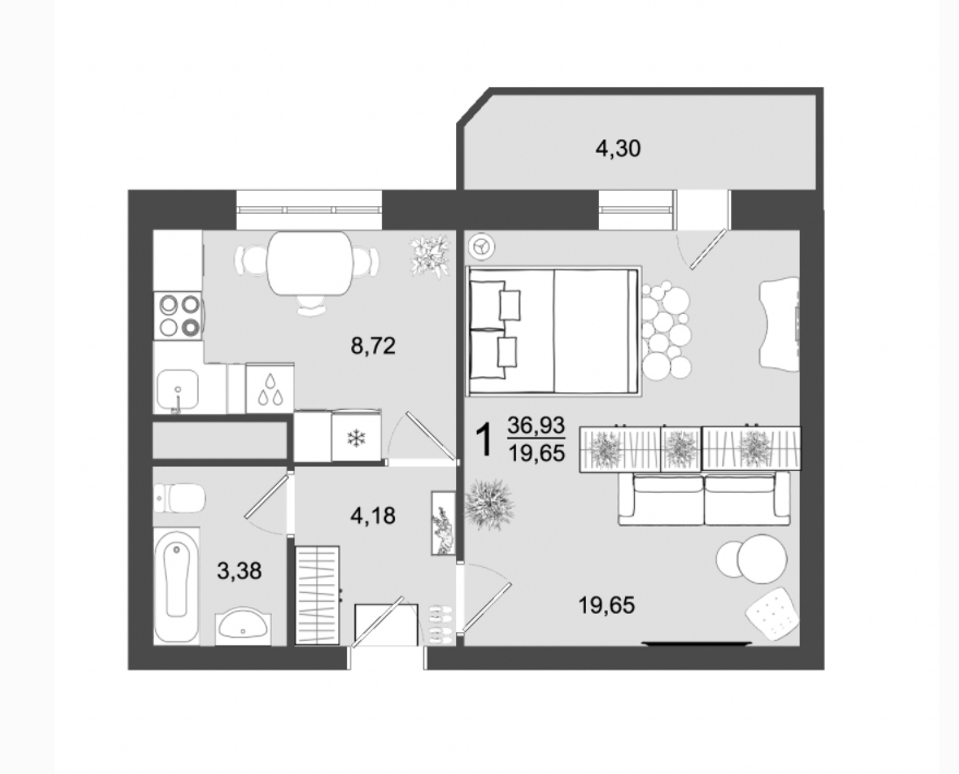 1 ���� 1-�������. 36.93 ��.�.